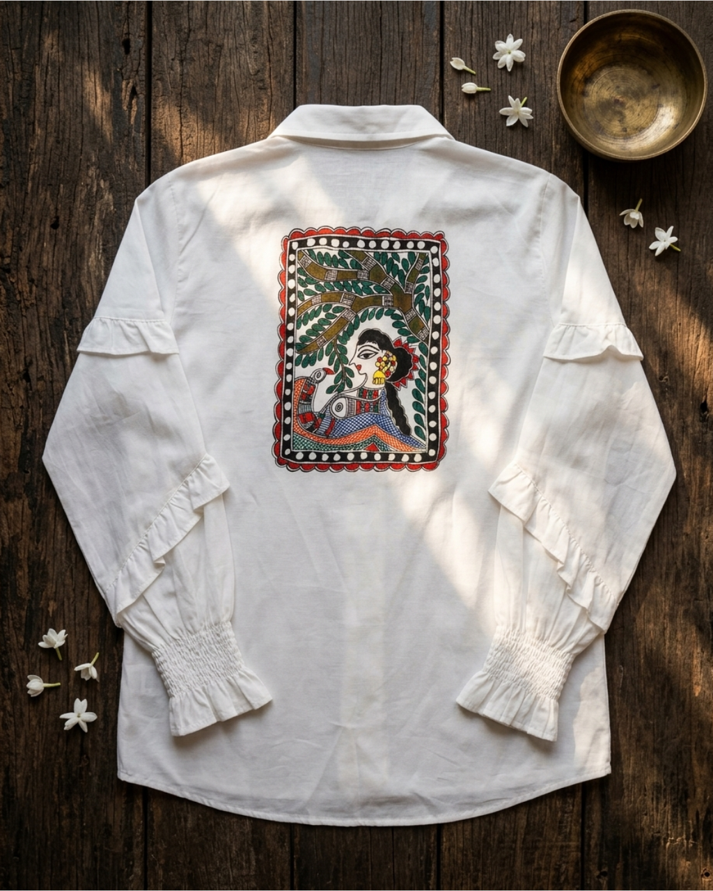 Front & Back Madhubani Shirt for Women –  (Size L) | Ethnic Designer Wear