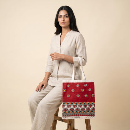 Handmade Madhubani Painting Tote Bag for Women