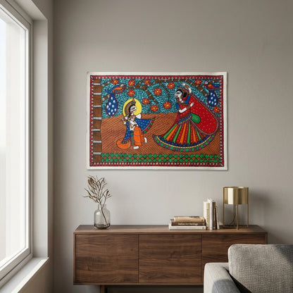 Raslila Madhubani Painting | Handmade Wall Art Decor