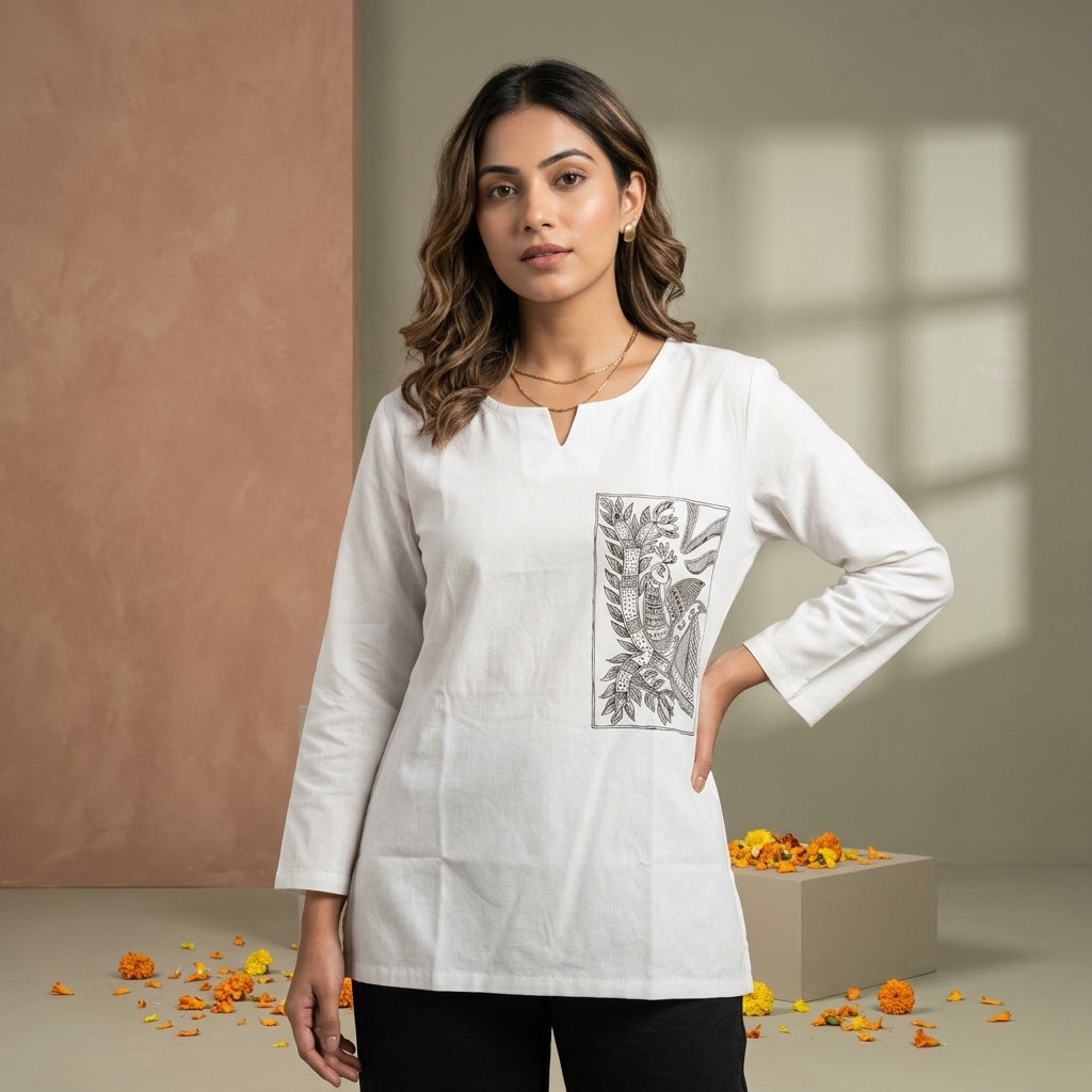 Hand-Painted Madhubani Women's Top | Ethnic Fashion