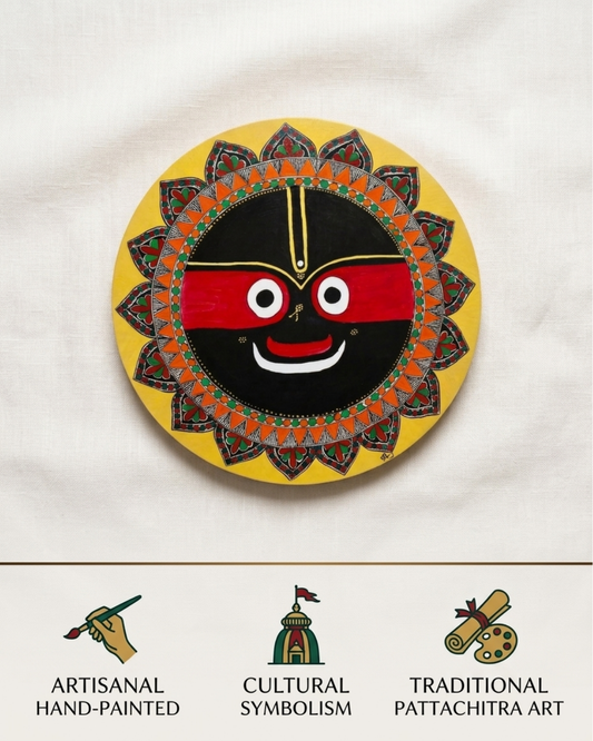 Handmade Jagannath Ji Madhubani Wall Art for Home Decor
