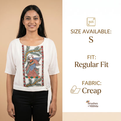 Handmade Madhubani Painting Women Crop Top for Women