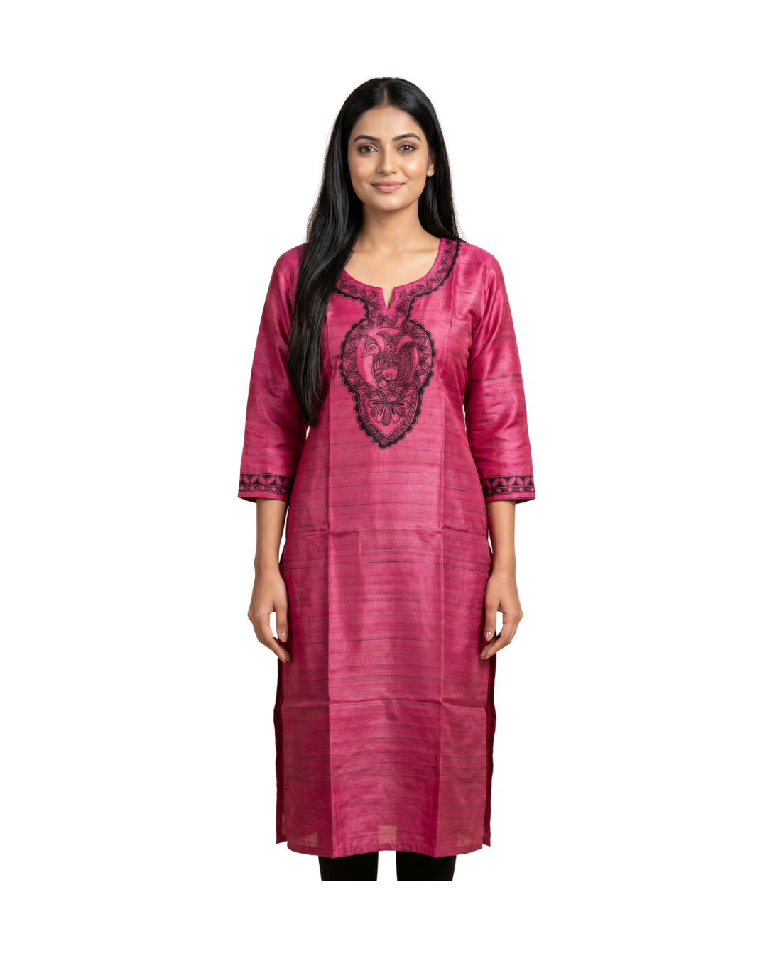 Hand-Painted Madhubani Readymade Kurti for Women