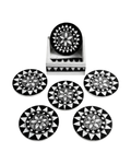 Handmade Rangoli Design Madhubani Coaster Set with Stand |  Tea Coasters (Set of 6)