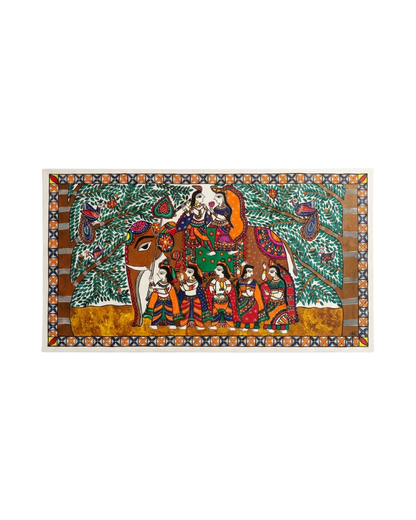 Dwarikadhish Madhubani Painting | Traditional Wall Art
