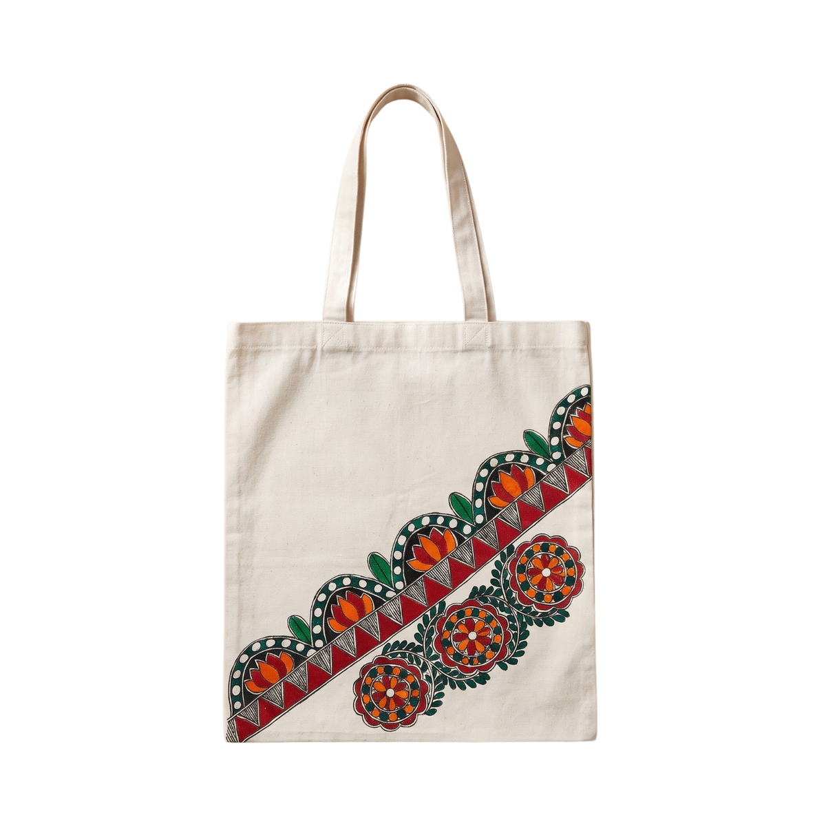 Handmade Madhubani Painting Tote Bag for Everyday Use