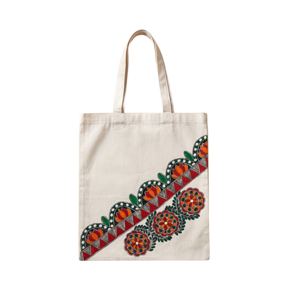 Handmade Madhubani Painting Tote Bag for Everyday Use