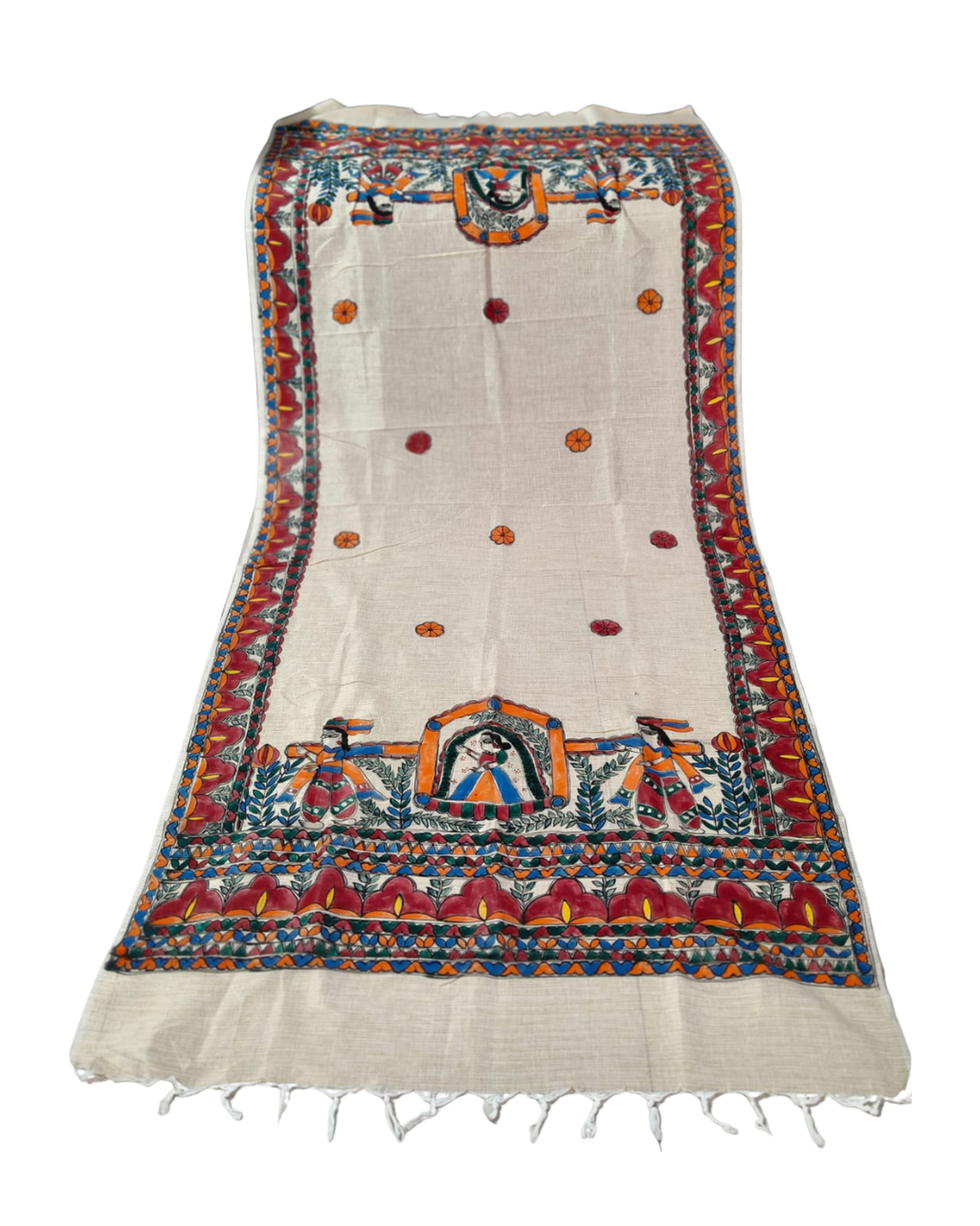 Handmade Madhubani Painting  Dupatta for Women – Handcrafted Ethnic