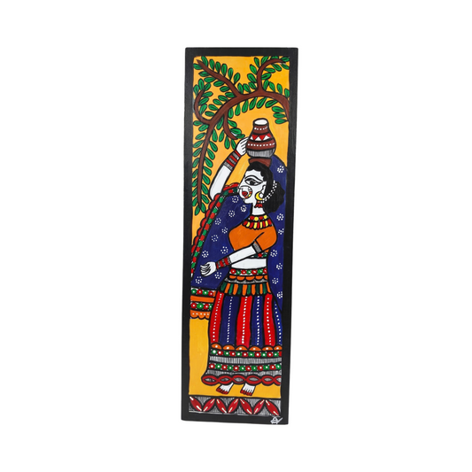 Village Women Handpainted Madhubani Wall Art Decor