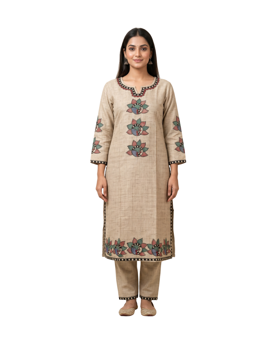 Hand-Painted Madhubani Kurti Palazzo Set for Women