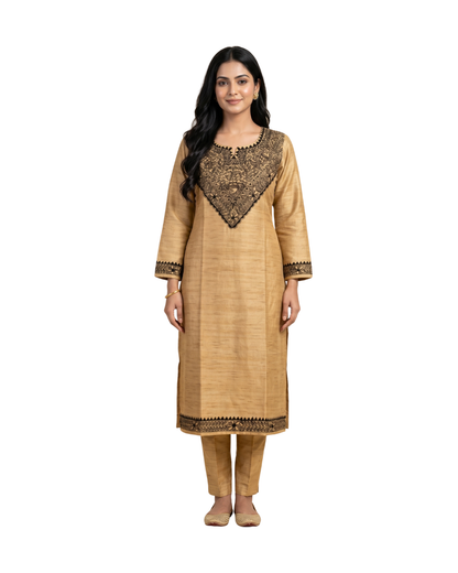 Hand-Painted Madhubani Kurti Palazzo Set for Women