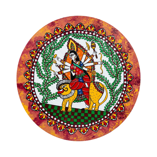 Maa Durga Handmade Madhubani Painting Wall Art