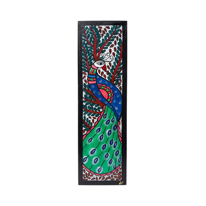 Handpainted Madhubani Peacock Wall Art for Home Decor