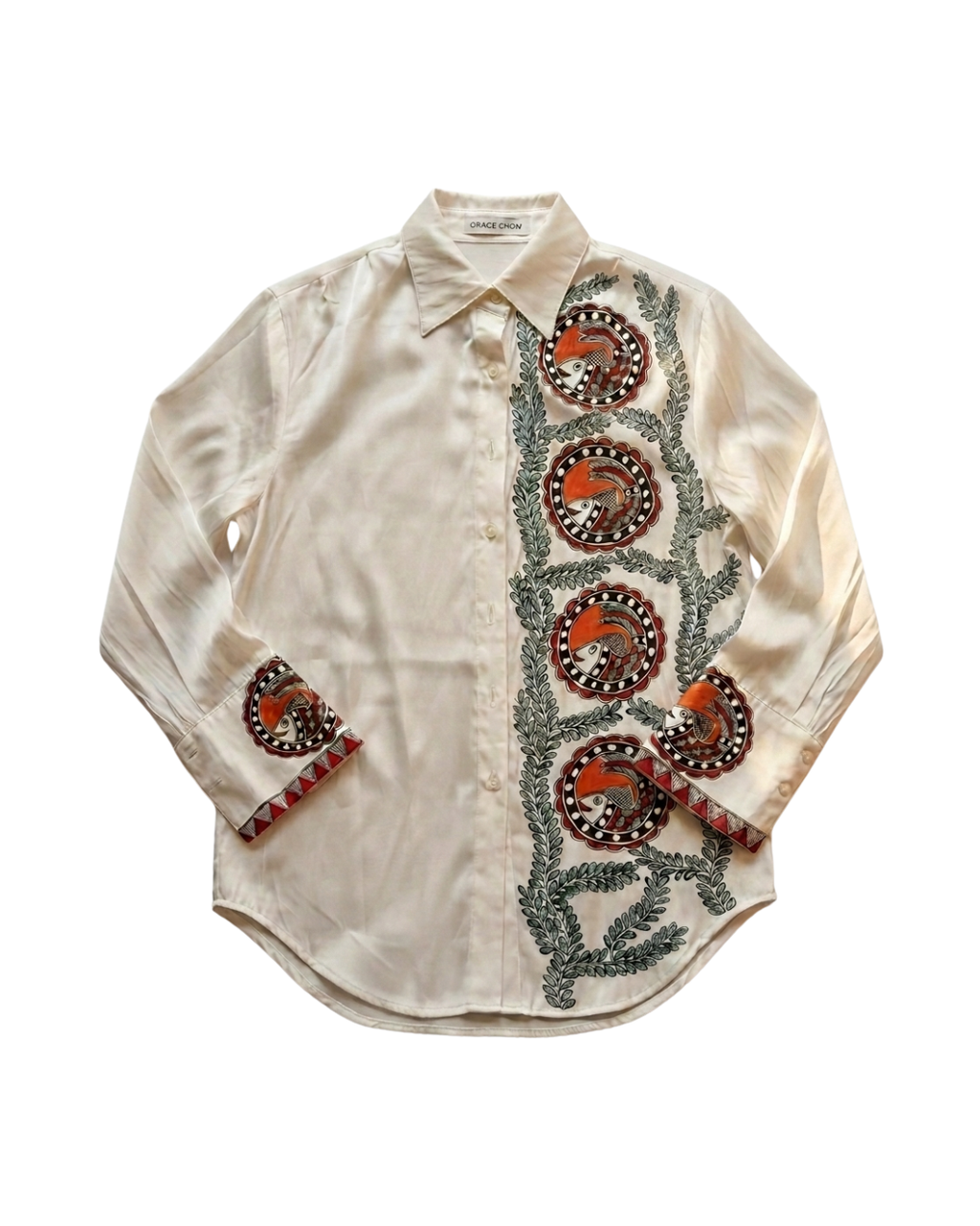 Women Madhubani Painting Shirt (Size L) – Handcrafted Designer Ethnic Wear