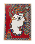 Ganesha Madhubani Painting Handmade Paper Wall Art Without Frame