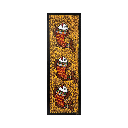 Fish Handpainted Madhubani Wall Art for Home Decor
