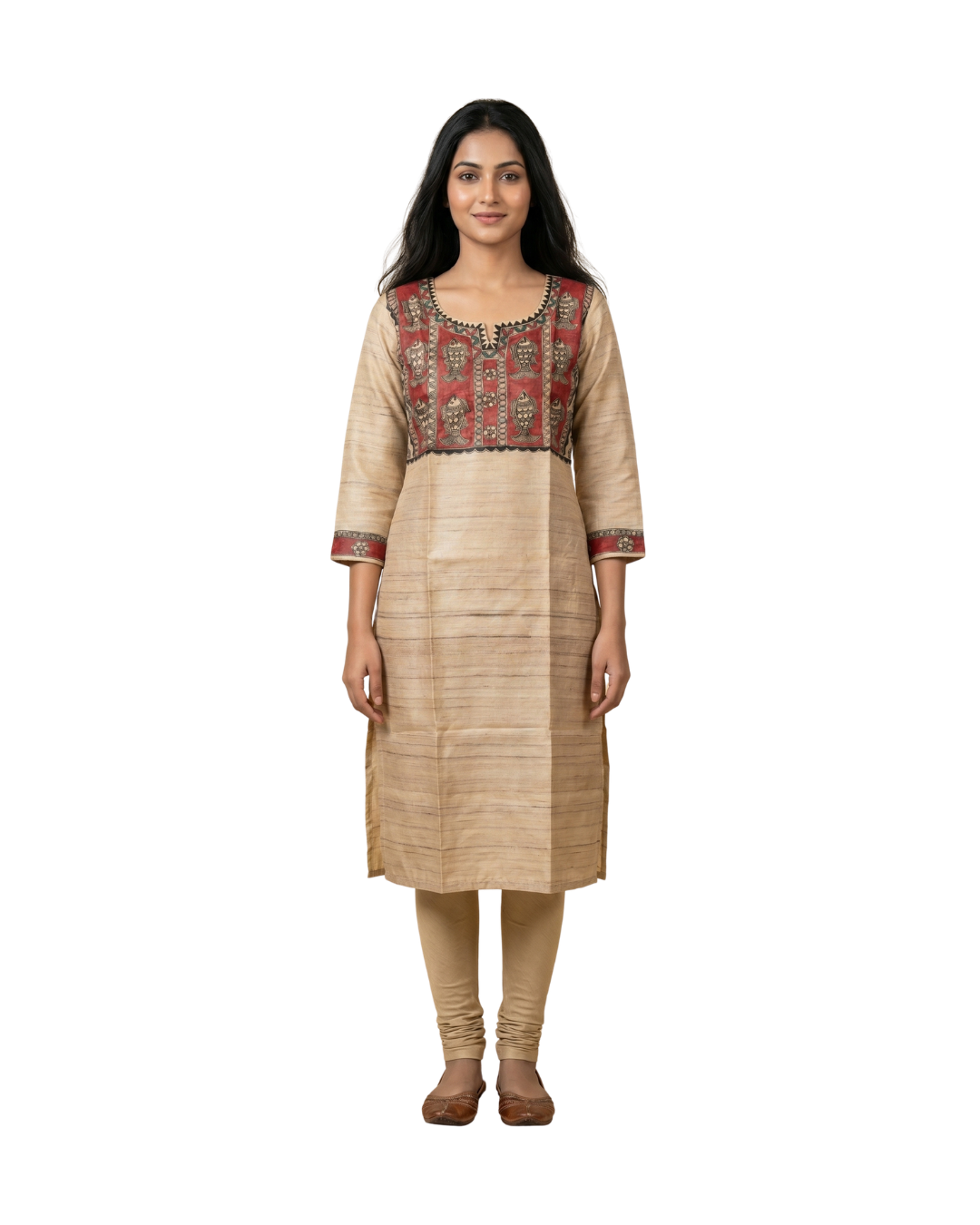 Hand-Painted Madhubani Readymade Kurti for Women