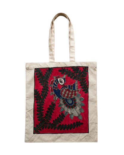 Handmade Madhubani Painting Tote Bag for Everyday Elegance
