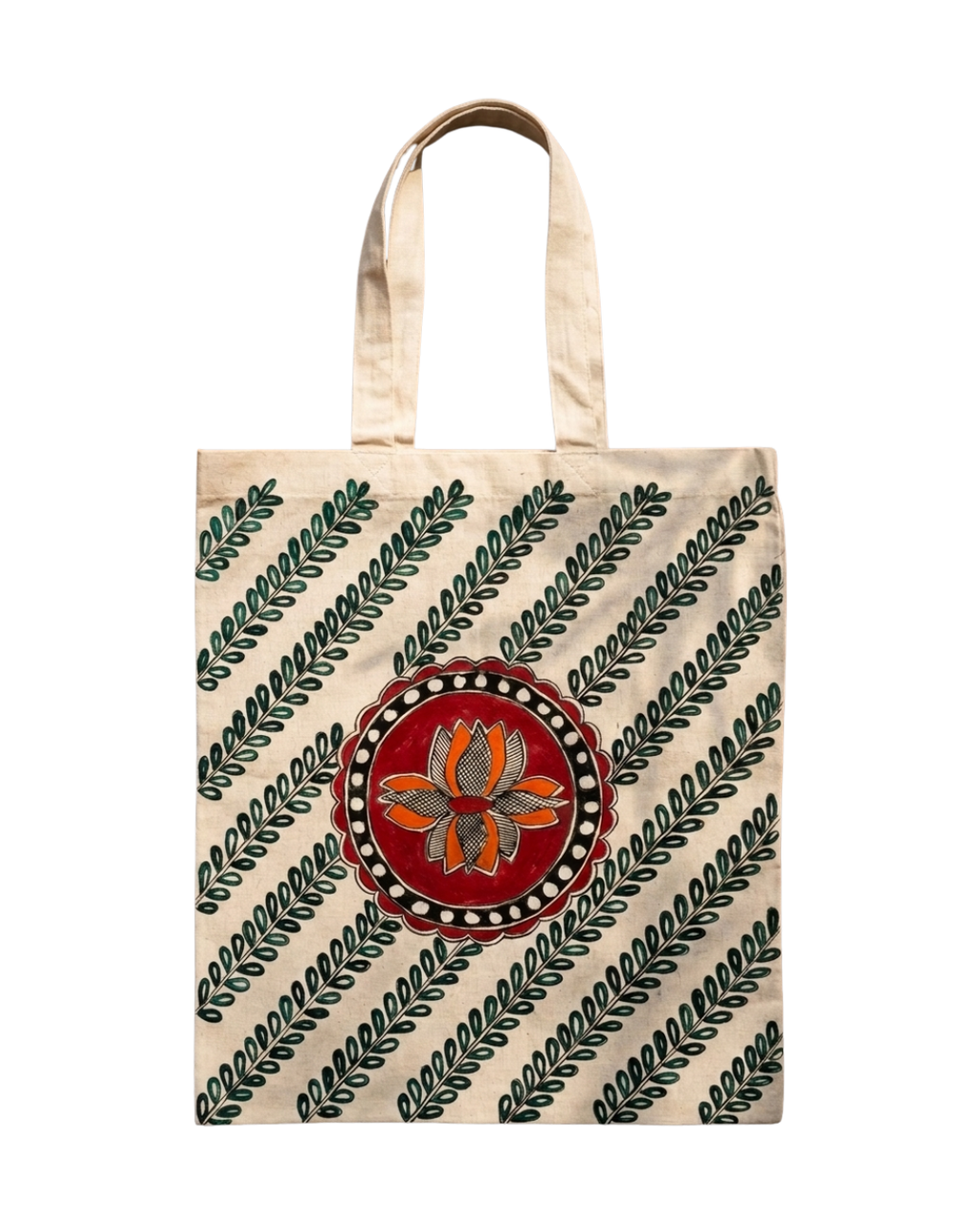 Madhubani Art Tote Bag – Handmade Traditional Indian Painting Carry Bag for Daily Use