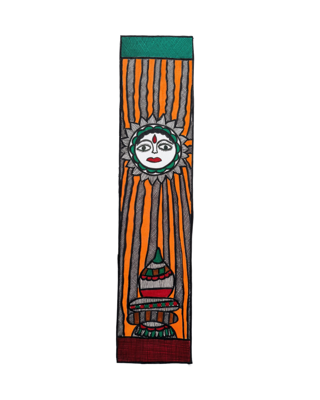 God Surya Madhubani Painting – Handmade Paper Wall Art