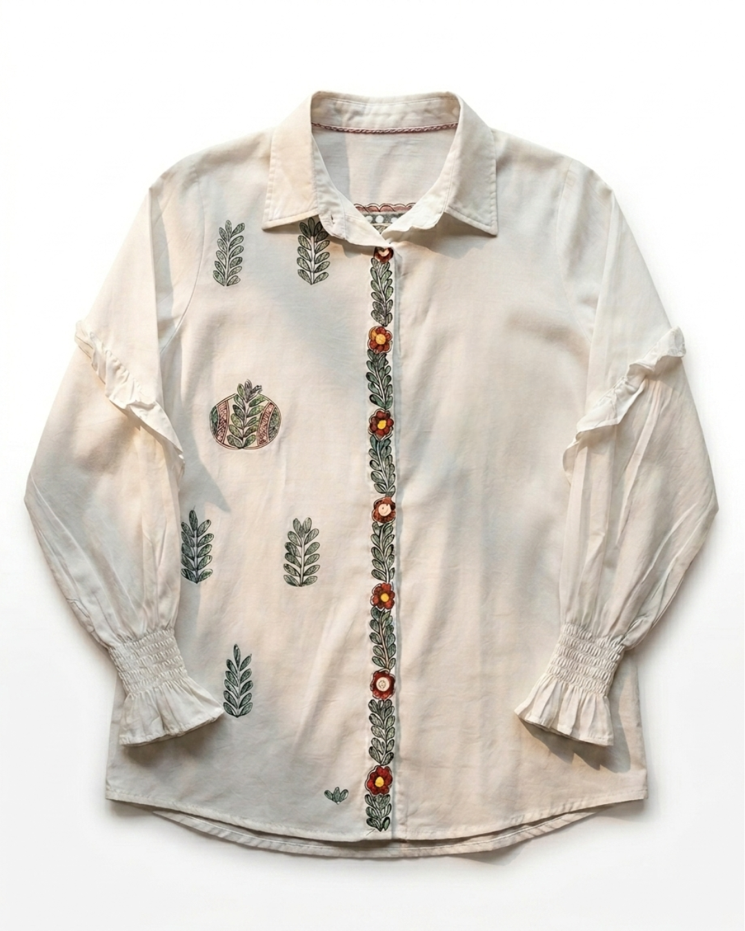 Front & Back Madhubani Shirt for Women –  (Size L) | Ethnic Designer Wear