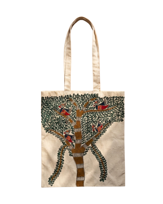 Handmade Madhubani Painting Tote Bag for Daily Lifestyle