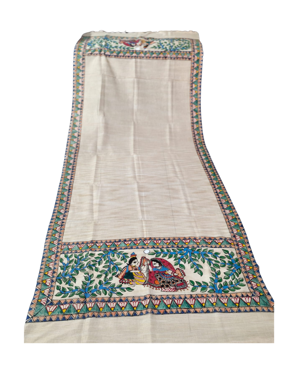 Handmade Madhubani Painting Dupatta for Women – Handcrafted Traditional Ethnic