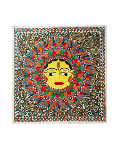 Lord Sun Madhubani Painting | Traditional Wall Art
