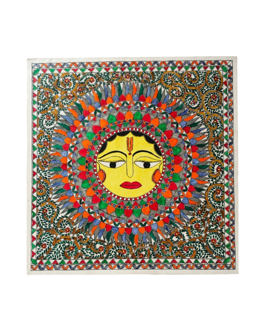 Lord Sun Madhubani Painting | Traditional Wall Art