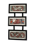 Fish Raas Madhubani Triple Frame Wall Hanging – Handmade Decor