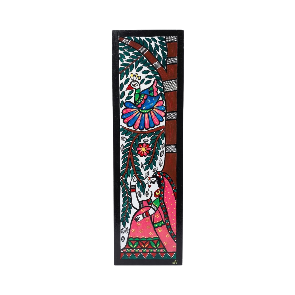 Handpainted Madhubani Peacock Wall Art for Home Decor