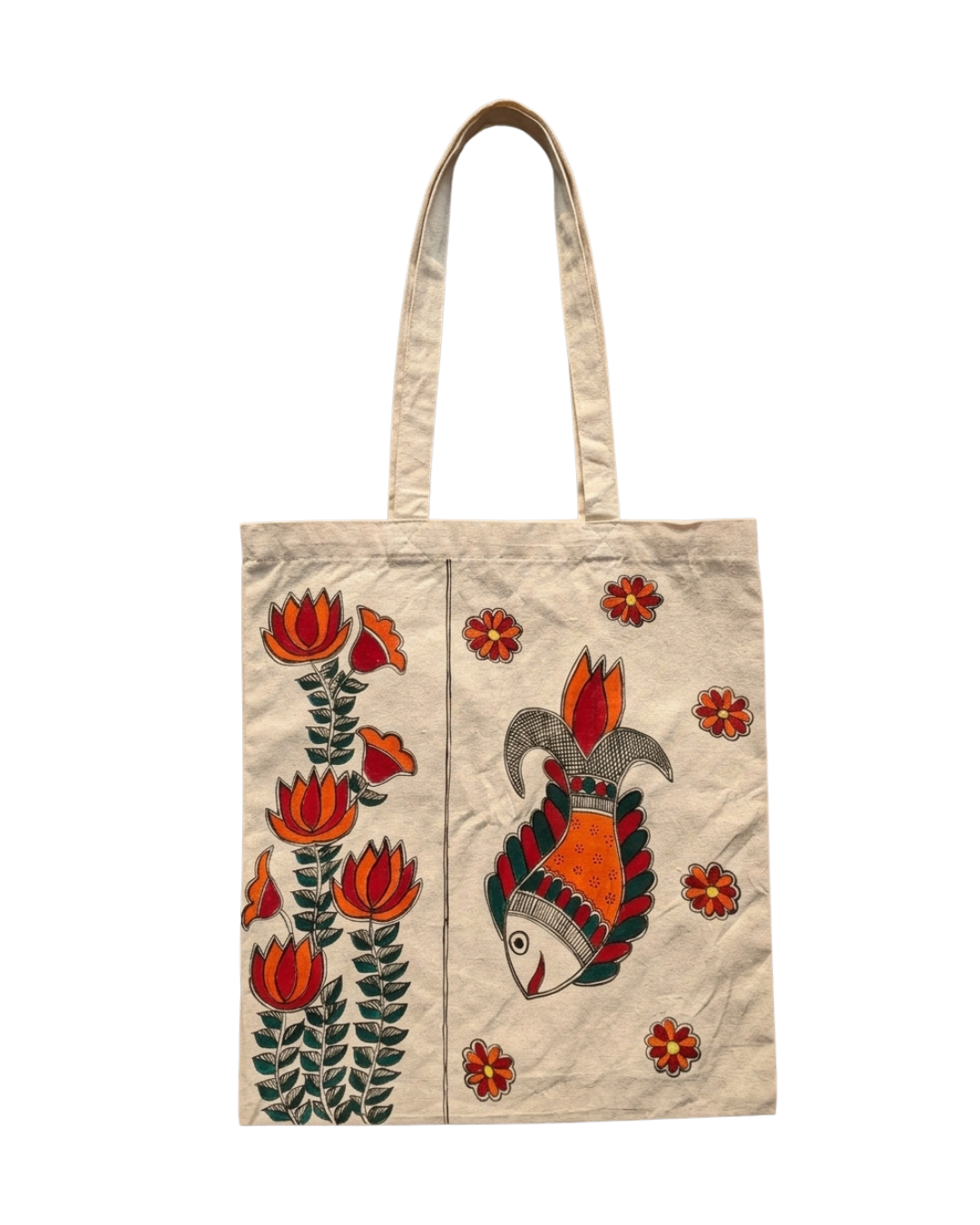 Hand-Painted Madhubani Tote Bag for Everyday Style
