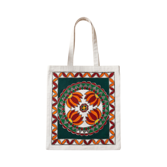 Madhubani Painting Tote Bag | Handmade Ethnic Art