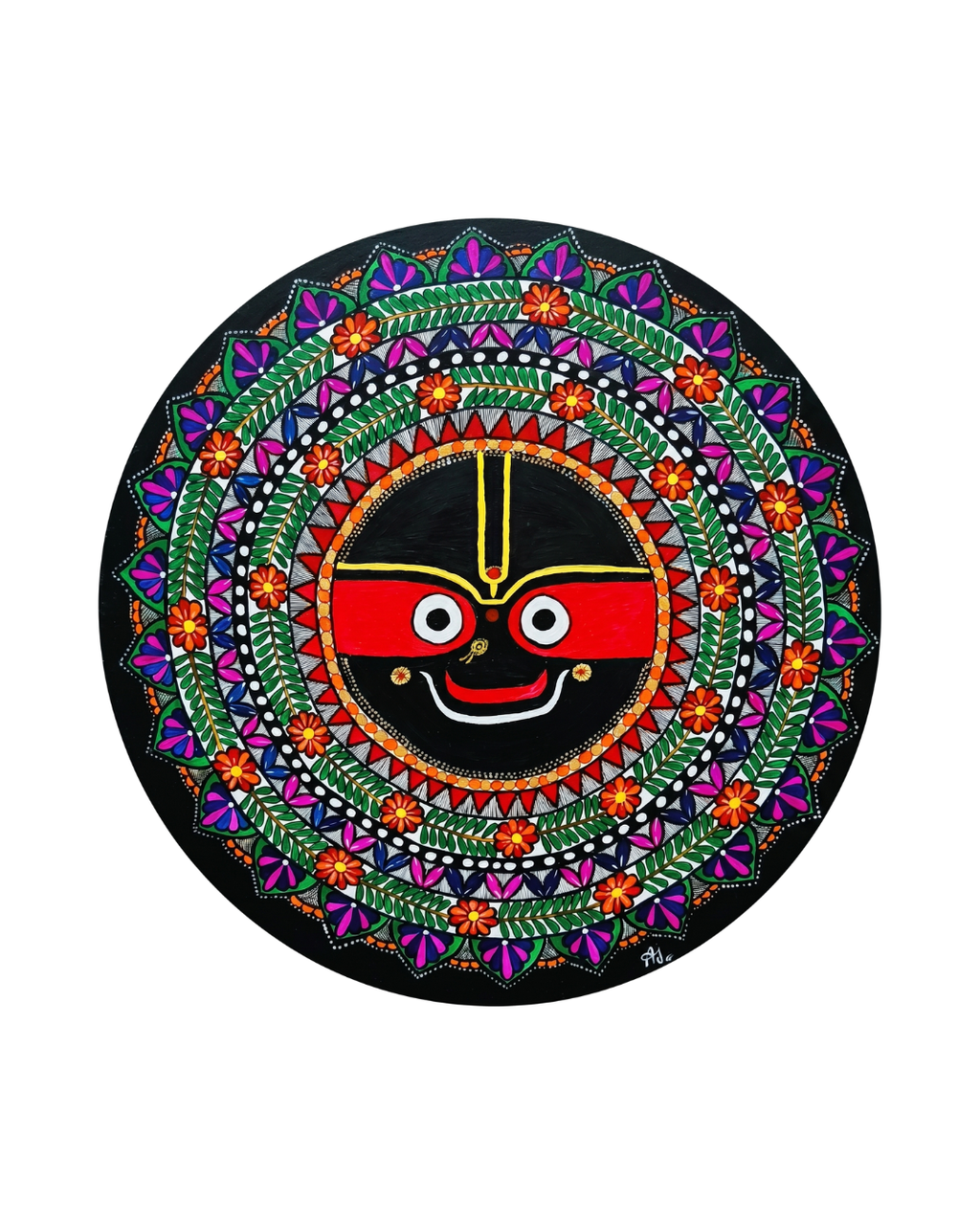 Jagannath Ji Madhubani Painting Wall Art – Handmade MDF Board Spiritual Home Decor