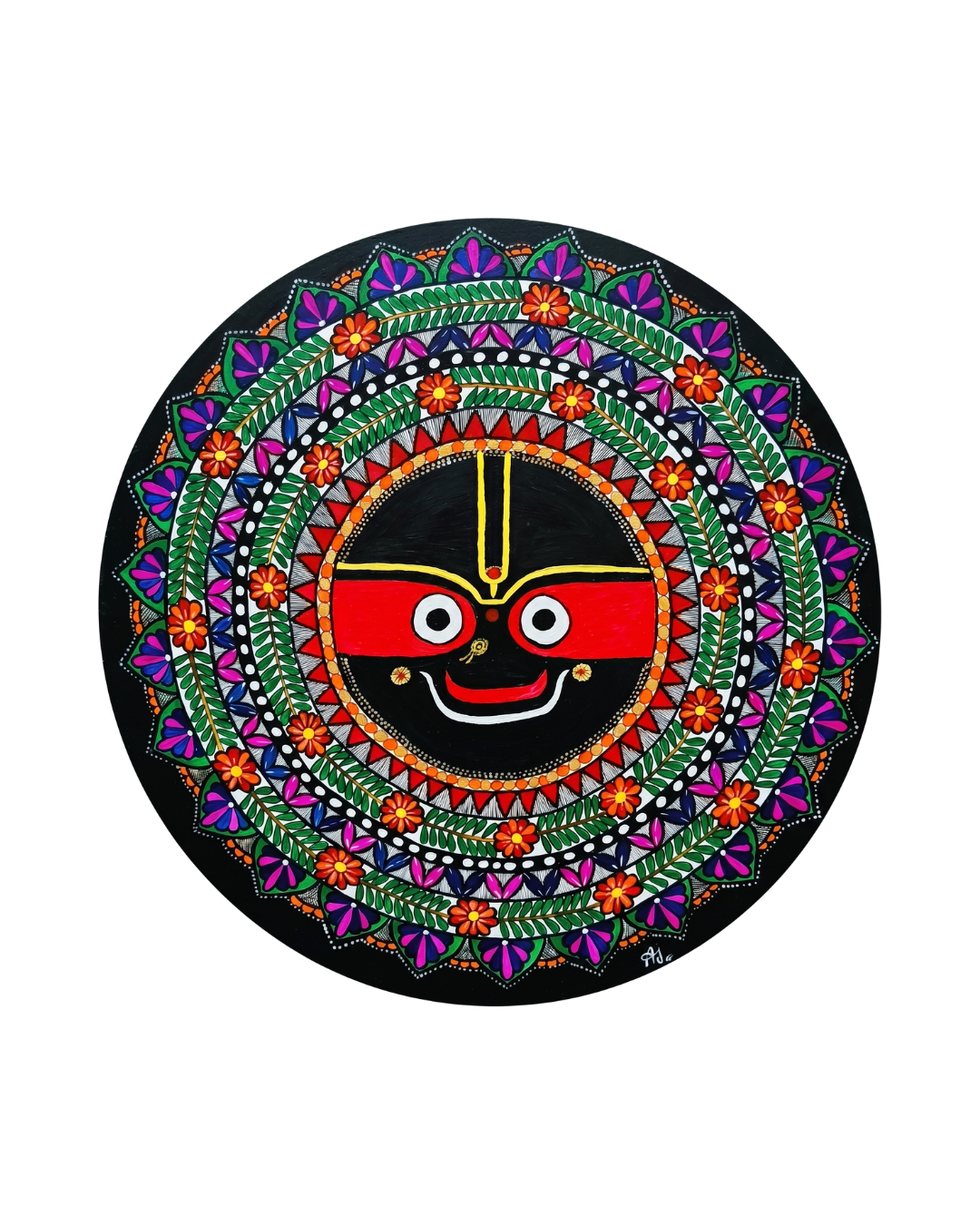 Jagannath Ji Madhubani Painting Wall Art – Handmade MDF Board Spiritual Home Decor