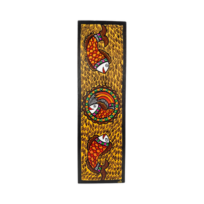 Fish Handpainted Madhubani Wall Art for Home Decor