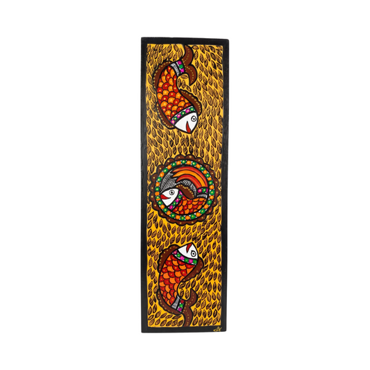 Fish Handpainted Madhubani Wall Art for Home Decor