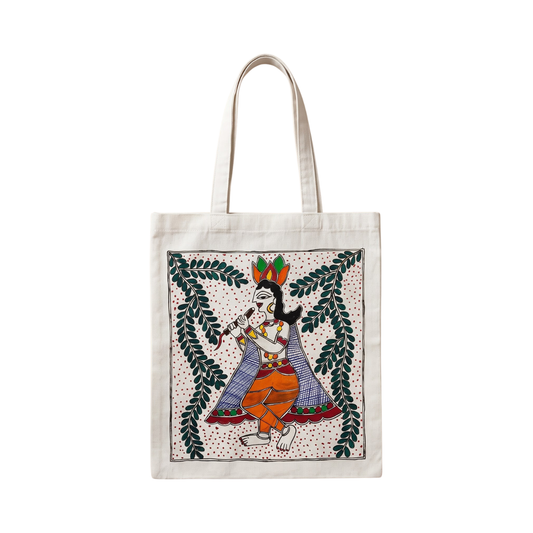 Handmade Madhubani Painting Tote Bag for Daily Style