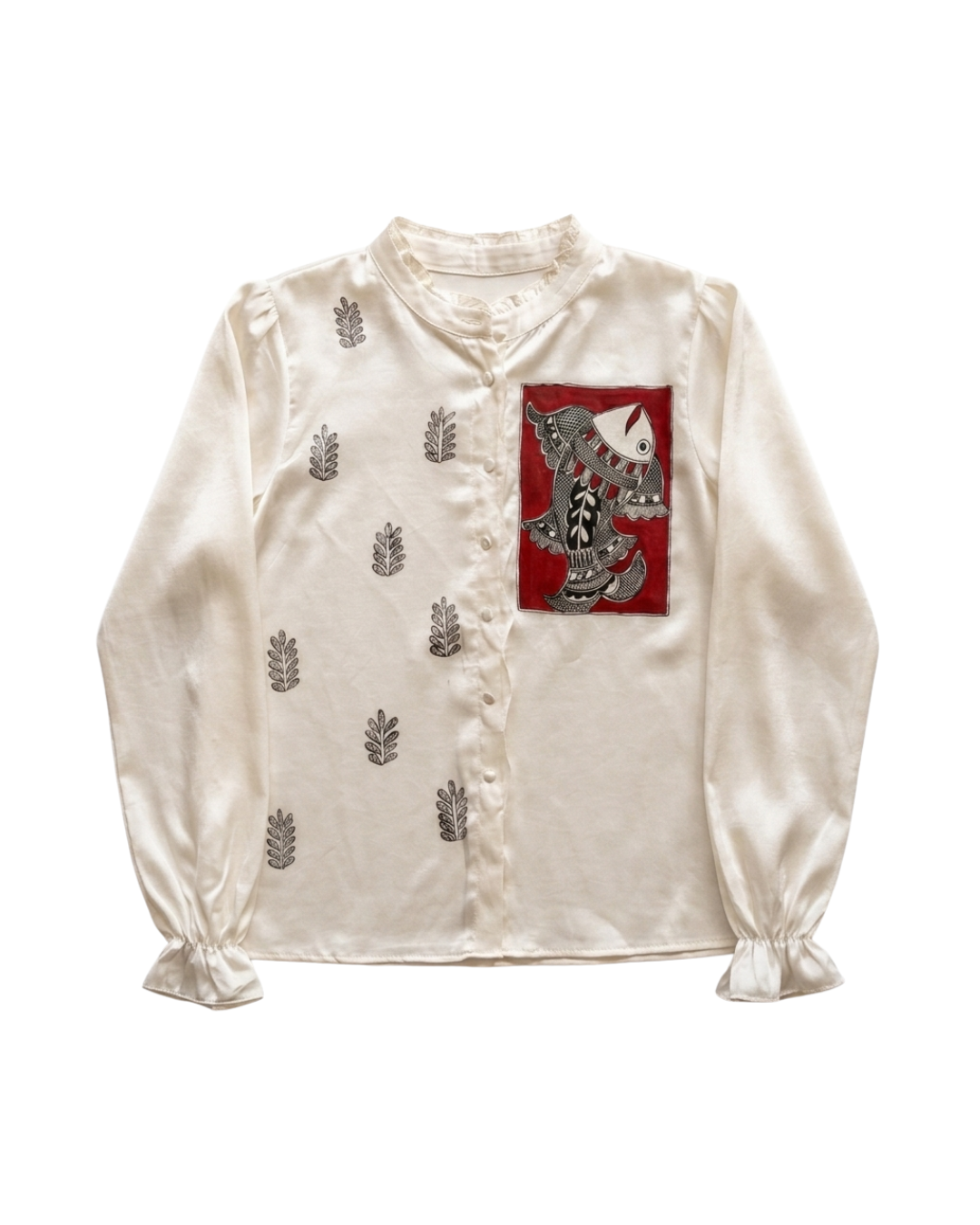 Women Madhubani Painting Shirt  – Handcrafted Ethnic Designer Wear