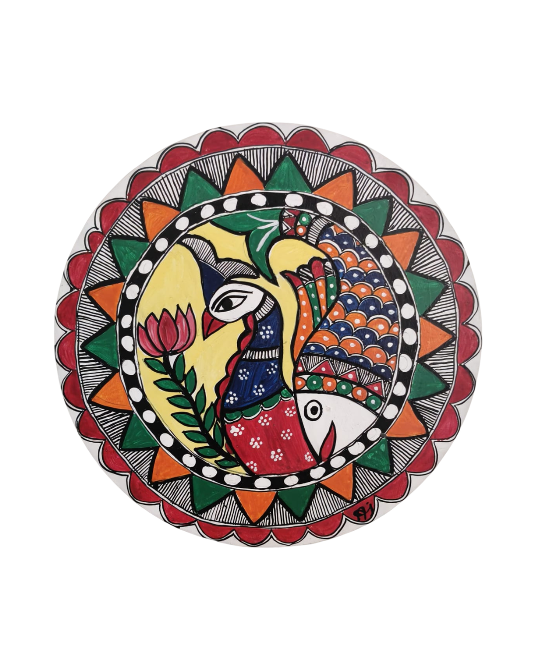 Peacock Madhubani Painting Wall Art – Handcrafted Home Decor