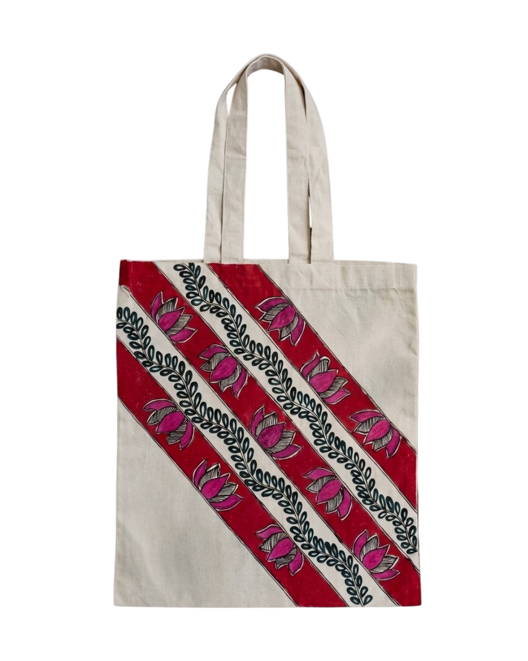 Hand-Painted Madhubani Tote Bag for Ethnic Style