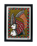 Fish Madhubani Painting Framed A4 –  Wall Art Decor