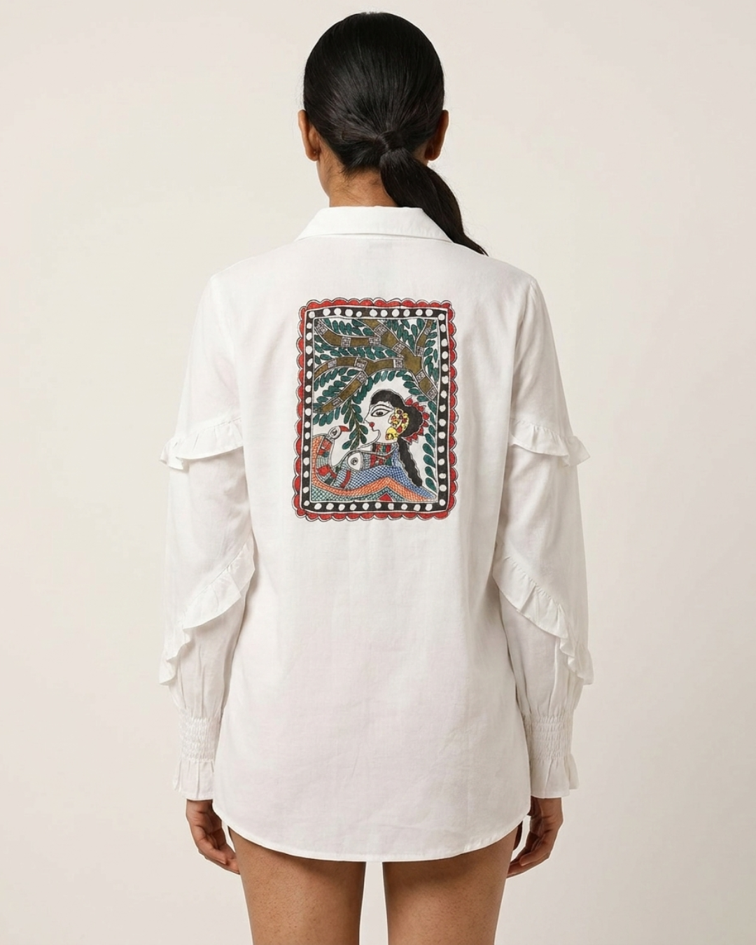 Front & Back Madhubani Shirt for Women –  (Size L) | Ethnic Designer Wear