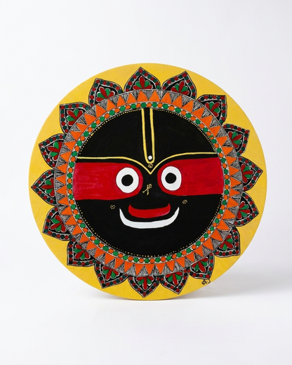 Handmade Jagannath Ji Madhubani Wall Art for Home Decor