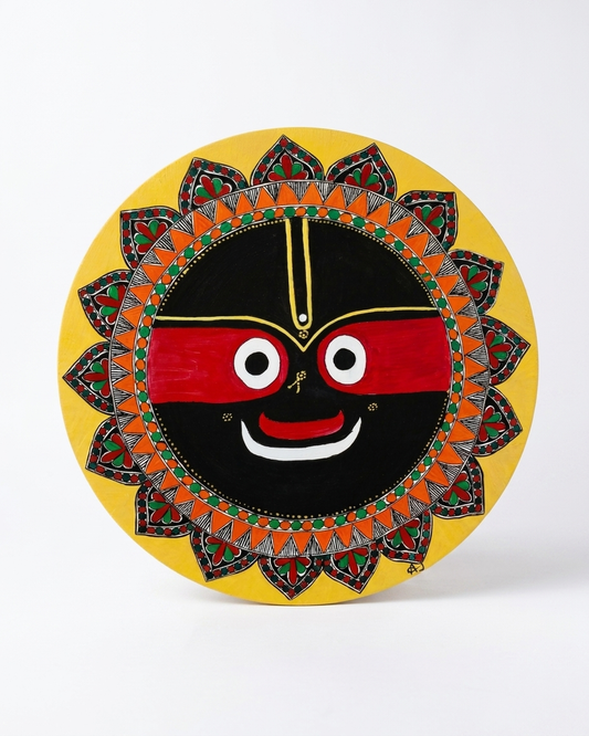 Handmade Jagannath Ji Madhubani Wall Art for Home Decor