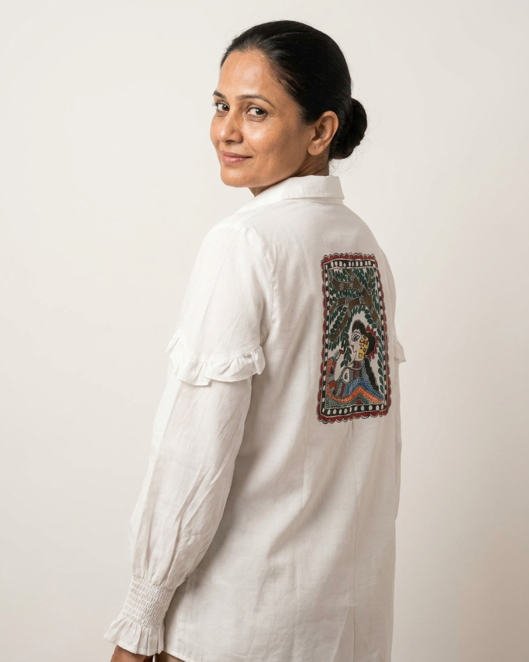 Front & Back Madhubani Shirt for Women –  (Size L) | Ethnic Designer Wear