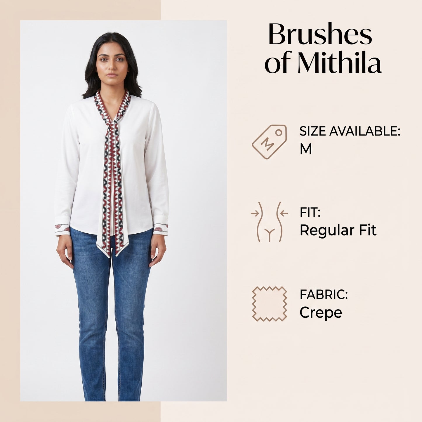 Handmade Madhubani Painting Women Shirt for Women