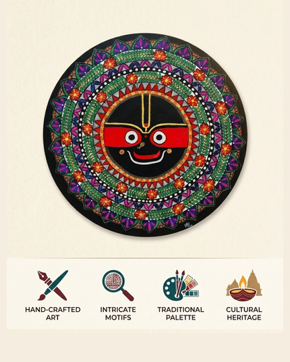 Jagannath Ji Madhubani Wall Art | Spiritual Decor