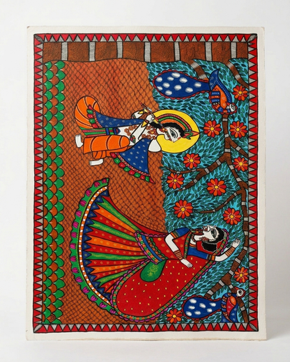 Raslila Madhubani Painting | Handmade Wall Art Decor