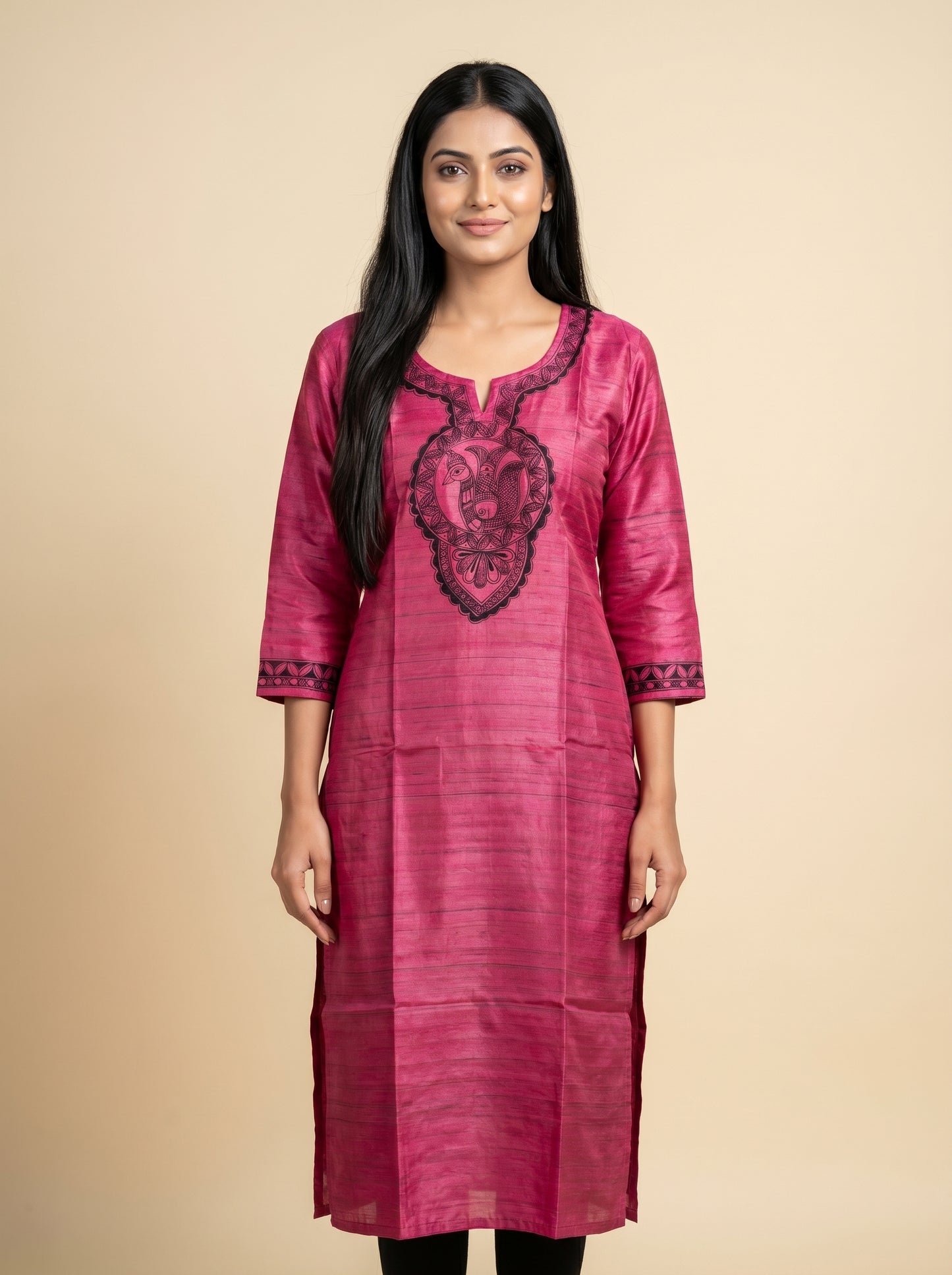 Hand-Painted Madhubani Readymade Kurti for Women